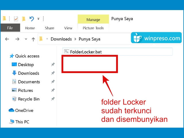 cara mengunci folder dengan password di windows 10