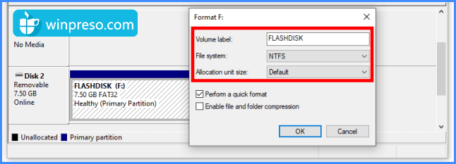mengubah flashdisk menjadi NTFS, cara membuat flashdisk bootable windows 10 tanpa aplikasi