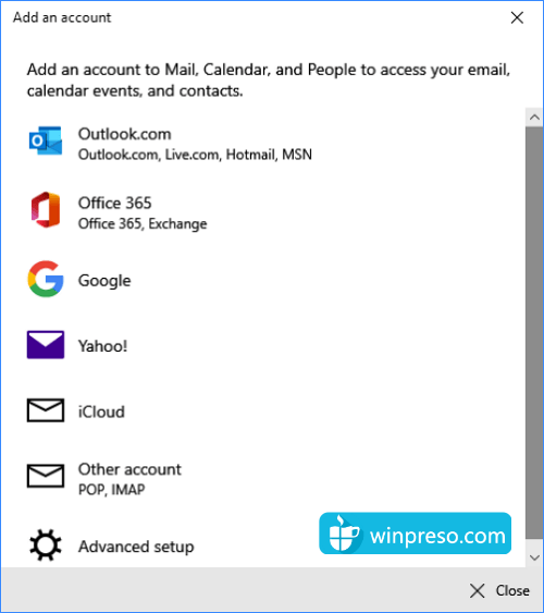 3 email windows 10