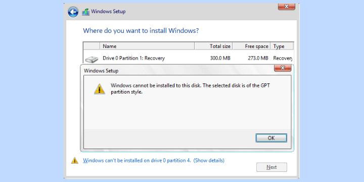 mengatasi windows cannot be installed on this disk