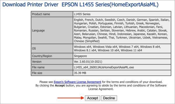1 Download driver Epson L1455