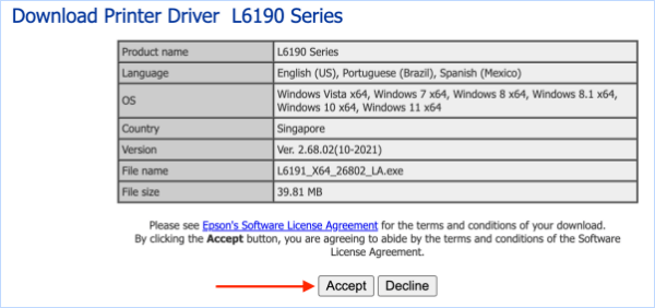 1 download driver epson L6190